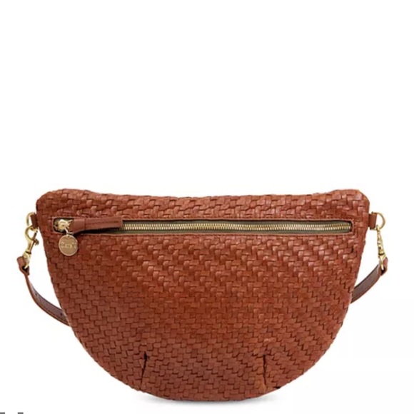 New Clare V. Grande Fanny Pack in Natural Woven Checker - Picture 1 of 7